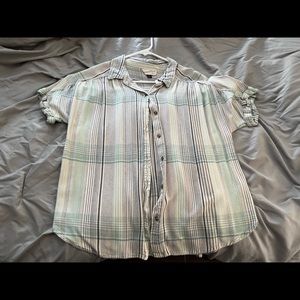 Universal Thread Short Sleeve Button Up Plaid Shirt